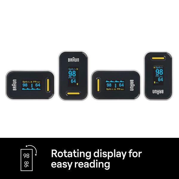 Braun Pulse Oximeter 1 - Accurate Blood Oxygen Finger Monitor - Easy-to-use at Home - For COPD, Pneumonia, Sleep Apnea Sufferers - Great for Athletes- YK-81CEU