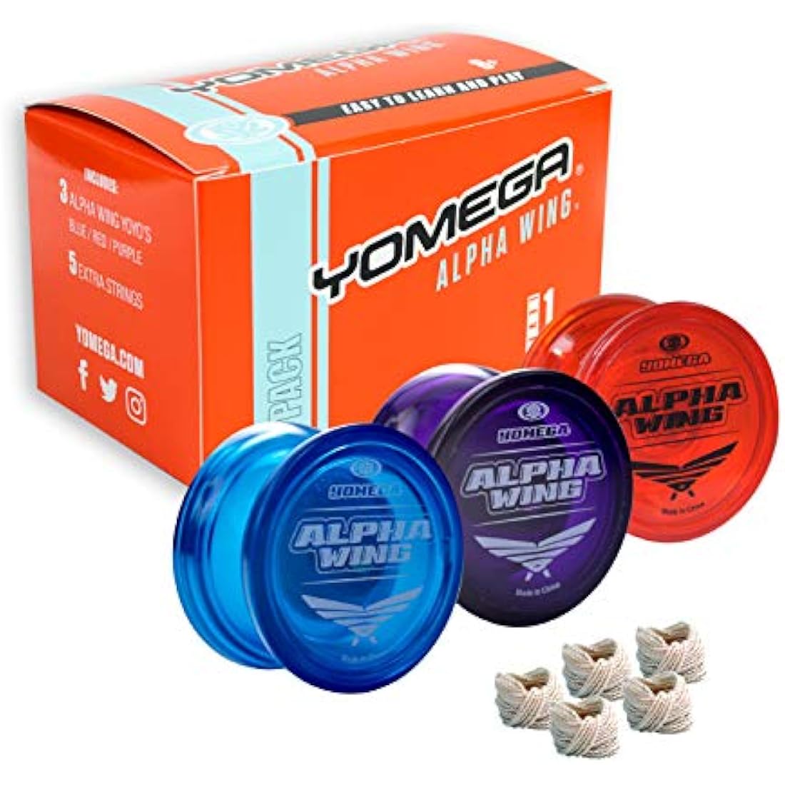 Yomega 3X Alpha Wing Yoyo, fixed axle yo-yo designed for beginner. string trick play and fixed axle enthusiasts! (Classic)