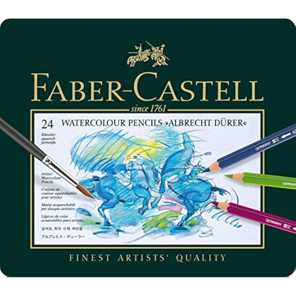 Faber-Castell Watercolour Pencil Set Complete with Watercolour Pencils ABLRECHT DÜRER and Water Tank Brush