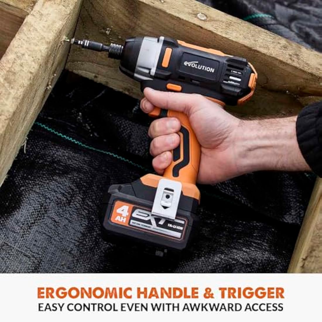 Evolution Power Tools R180IDR-Li Cordless Impact Driver 18v Li-Ion EXT Electric Screwdriver Drill, Variable Speed and LED Light, Compatible with Erbauer Cordless System - Battery Not Included