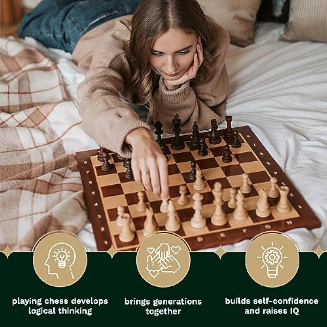 Classic STAUNTON Chess Set NO.5 in Mahogany Box | Master of Chess Wooden Chess Set | Wooden Chess Pieces Only - Handmade Tournament Chess Set Without Chess Table