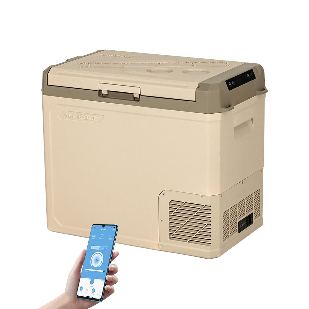 Alpicool GE30 30L Car Fridge Freezer Portable Compressor Car Refrigerator 12/24V Electric Cooler for Camping, Road Trip, Picnic, Down to -20℃