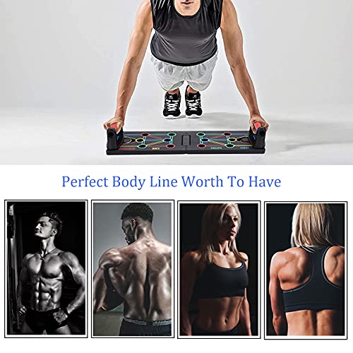 AOUZEA Push-Up Board Fitness Equipment, 12-in-1 Foldable, Multifunctional, Portable, Push-Up Board, Fitness Equipment with Protective Gloves and