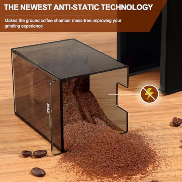 Electric Burr Coffee Grinder,Adjustable Coffee Grinder with 28 Precise Grind Setting for French Press, Drip Coffee and Espresso,12 Cups (Black)