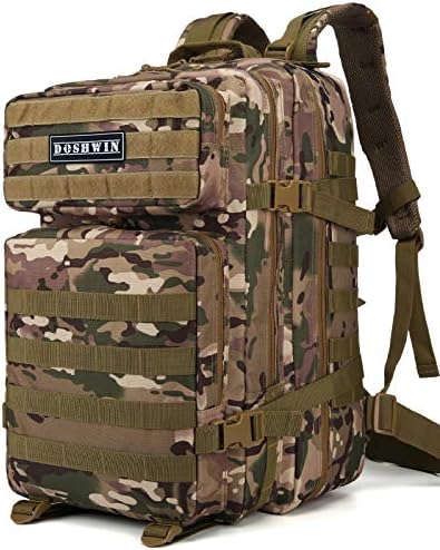 Doshwin 40L Military Backpack Tactical Army Assault Pack Molle Camo Rucksack for Camping Trekking Travel Hiking