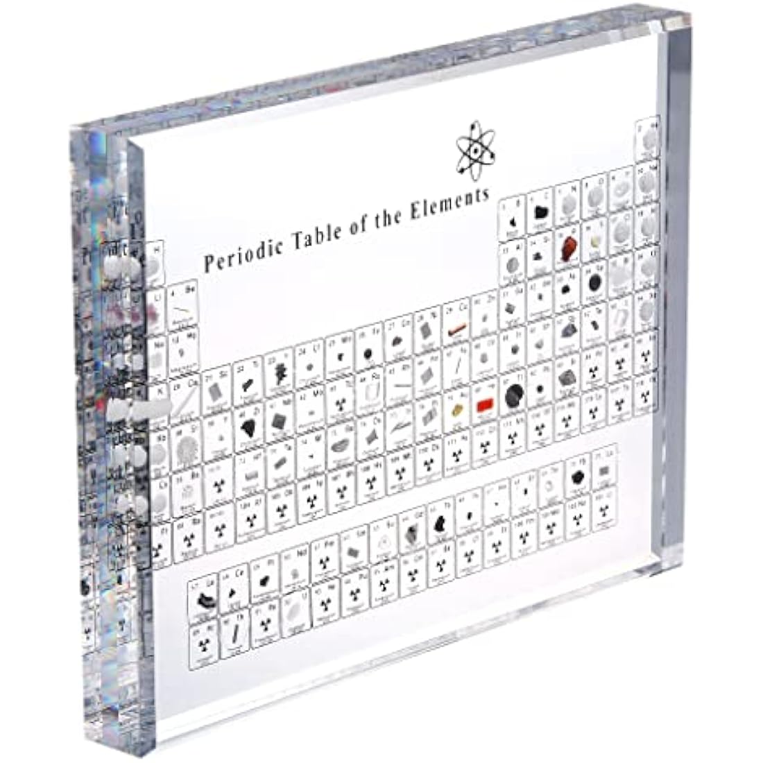 Acrylic Periodic Table Display with Real Elements, Chemical Elements Display,Periodic Table of Elements,Teaching School Day Birthday Gifts