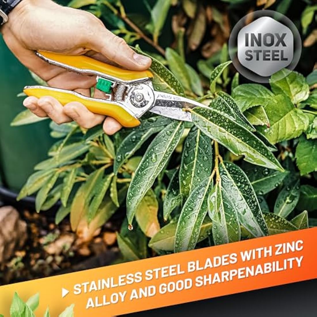 GRÜNTEK Colibri Flower Snips – 170 mm Bypass Pruner with Stainless Steel Blade | Soft-Touch Handle | Garden Trimmer Scissors for Plants & Flowers