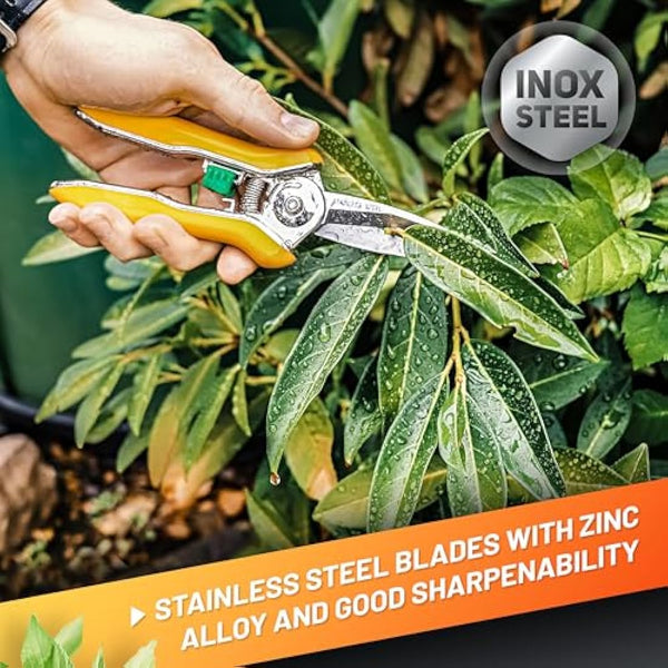 GRÜNTEK Colibri Flower Snips – 170 mm Bypass Pruner with Stainless Steel Blade | Soft-Touch Handle | Garden Trimmer Scissors for Plants & Flowers