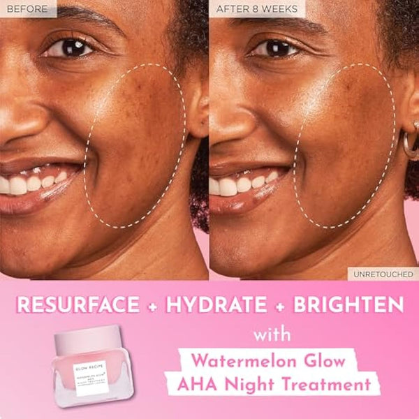 Glow Recipe Watermelon Glow Sleeping Mask - Exfoliating, Anti-Aging + Brightening Overnight Face Mask with AHA, Hyaluronic Acid + Pumpkin Seed Extract for Sensitive Skin - Hydrating Mask (80ml/2.7oz)