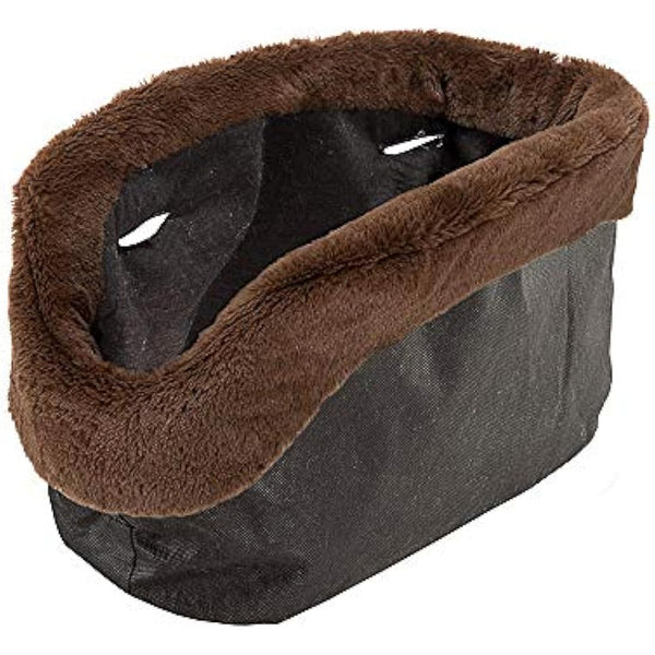 Ferplast Carrier bag for dogs WITH-ME WINTER, made of EVA, Soft rubber plastic, with faux-fur lining, Adjustable handles, Safety belt included, 21.5 x 43.5 x h 27 cm Dove grey