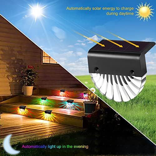 Auting Solar Lights for Outdoor Garden, Pack of 6 LED Garden Lights Waterproof Solar Lamp for Garden Decoration, Patio, Stairs and Stairs, 2 Modes LED Warm White/Colour Changing Lighting