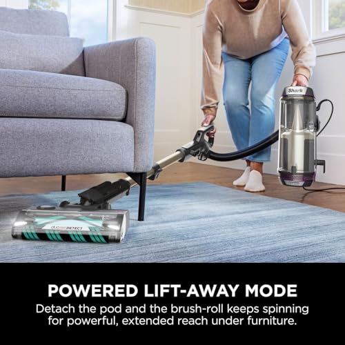 Shark PowerDetect Corded Upright Vacuum Cleaner, DuoClean Detect, Reverse Clean, Anti Hair Wrap Plus, Anti-Allergen, 8m Cord, 1.3L, Dusting Brush, Pet, Crevice, Multi Surface Tools & Bag, AZ3900UKTBK