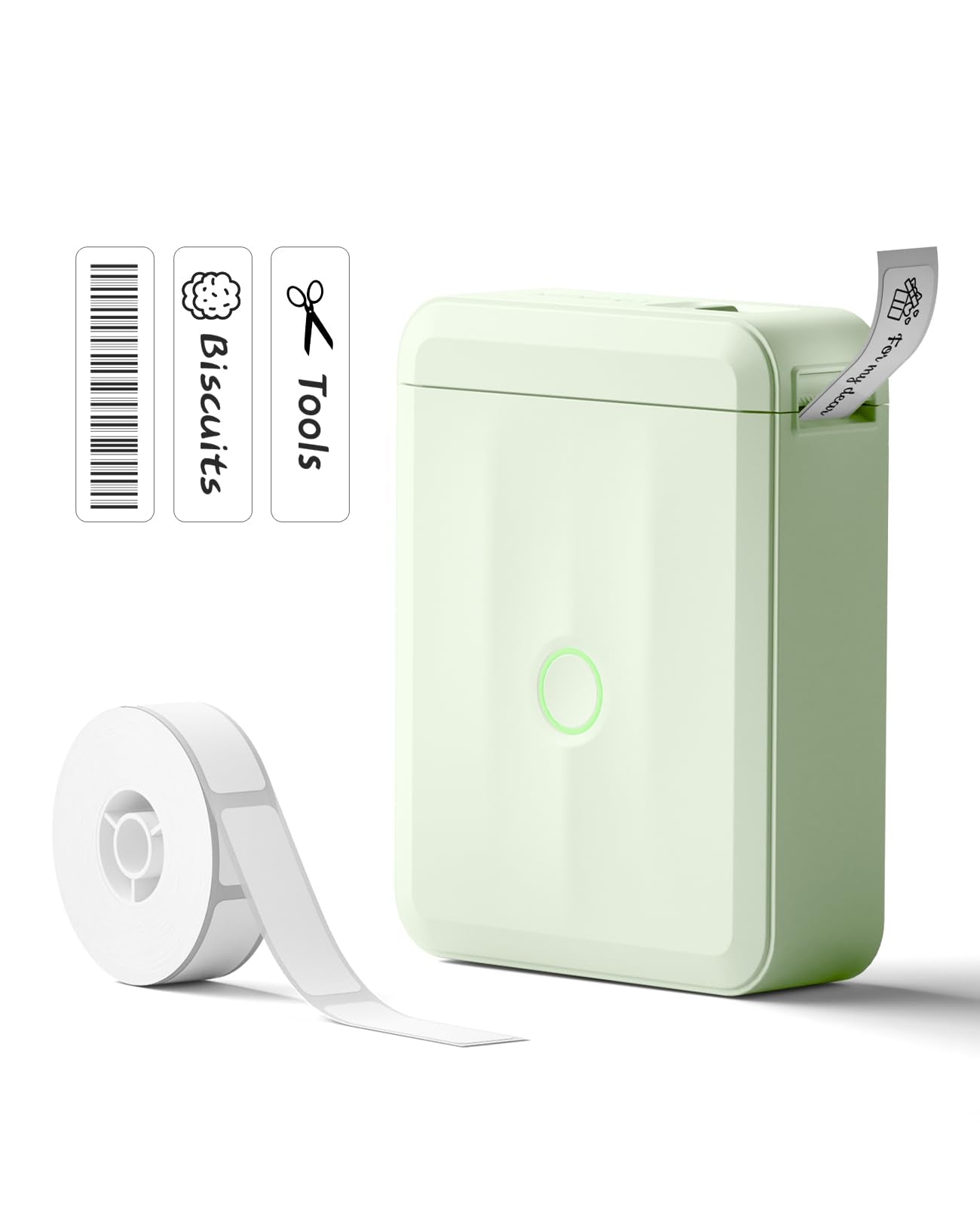 NIIMBOT Label Maker Machine, D110 Upgraded Version Sticker Printer Maker with 1 Roll White Starter Label Paper, Thermal Label Printer for School Office Home Organization