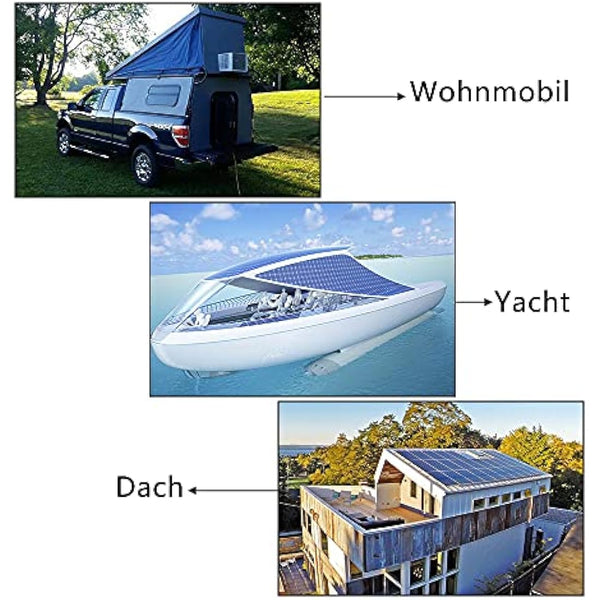200W Flexible Solar Panel Kit Monocrystalline Solar Charge with 20A Controller USB Output to Charge 12V Batteries (Vented AGM Gel)-for Motorhome, Caravan, Camper, Boats, Roofs