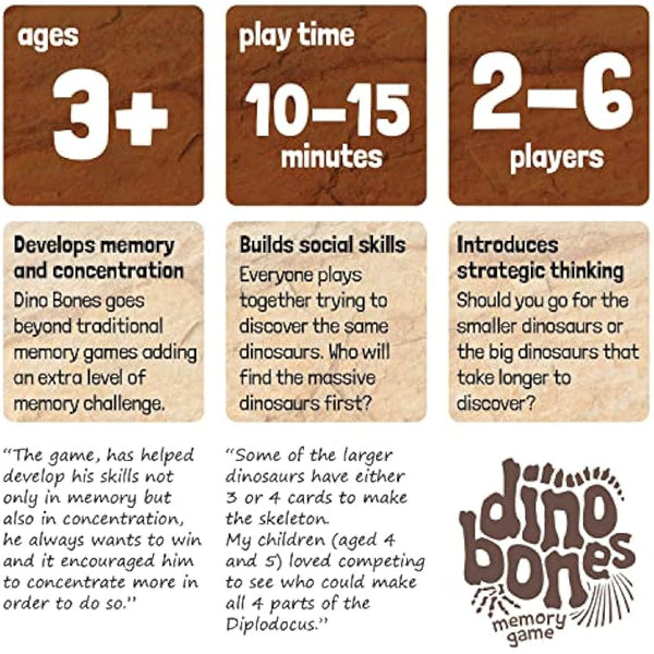 Hillcrest Games Dino Bones - Dinosaur Memory Game