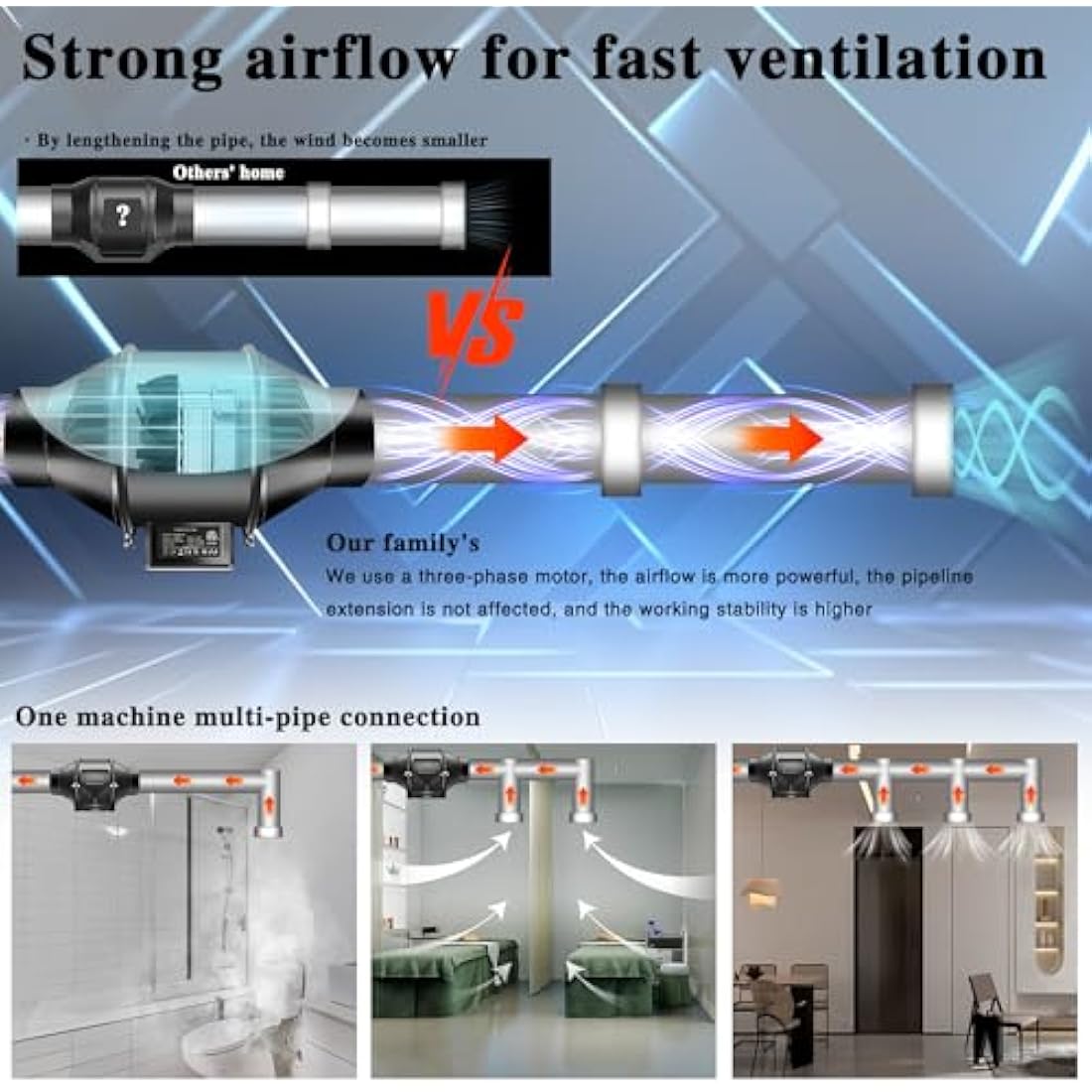 Aygrochy 4 inch wifi APP inline fan with Temperature and Humidity controller, Extractor Fan for Booster, Growth Tents, Ventilation and exhaust fan.