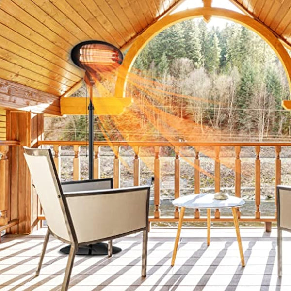 DONYER POWER Electric Quartz Patio Heater Garden Heater Waterproof Outdoor Free Standing 2000W