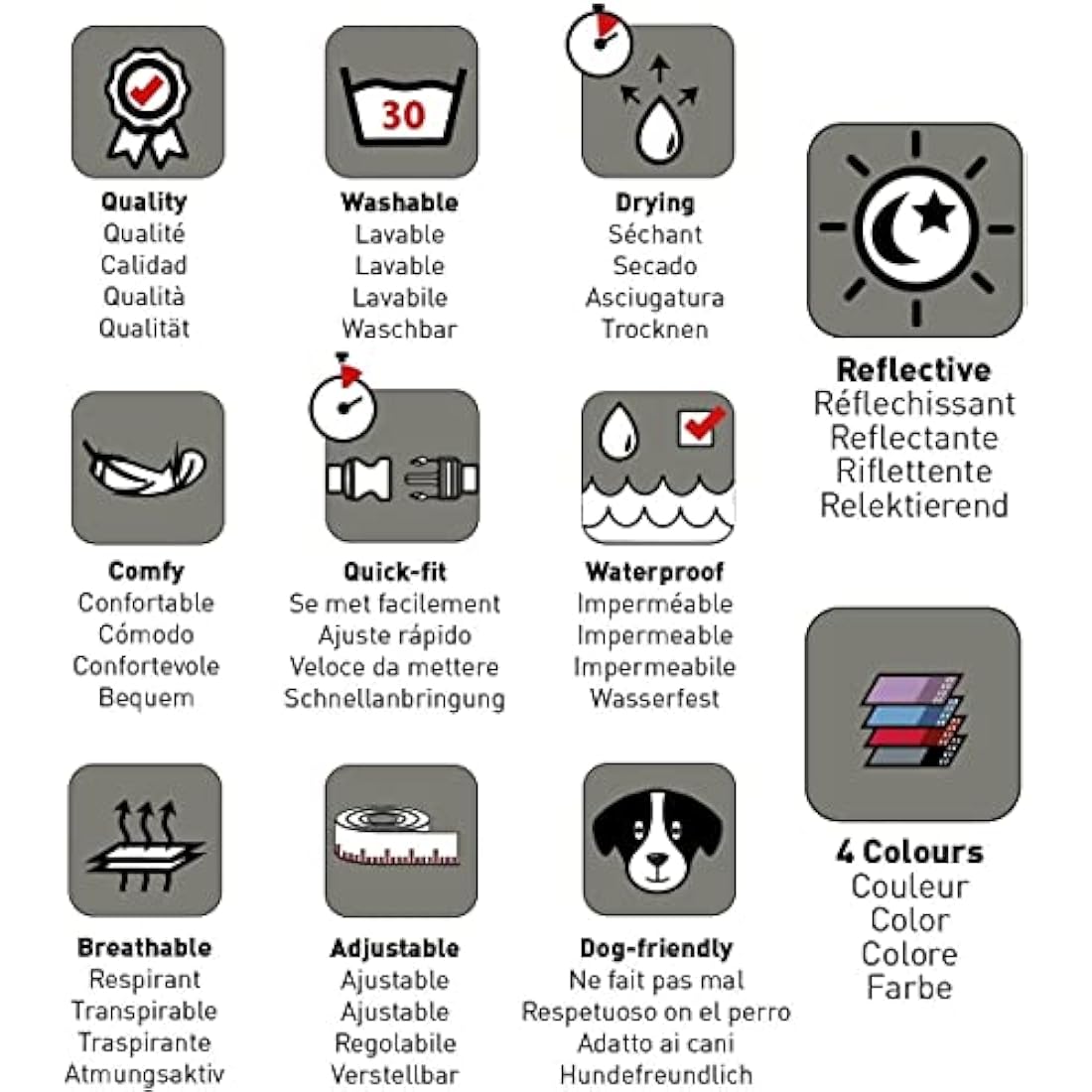 HALTI Collar, Size Medium, Purple, Best Comfy Dog Collar, Premium Puppy Collar, Nylon, Neoprene-Padded, Reflective, Easy to Fit & Use, For Small, Medium & Large Dogs