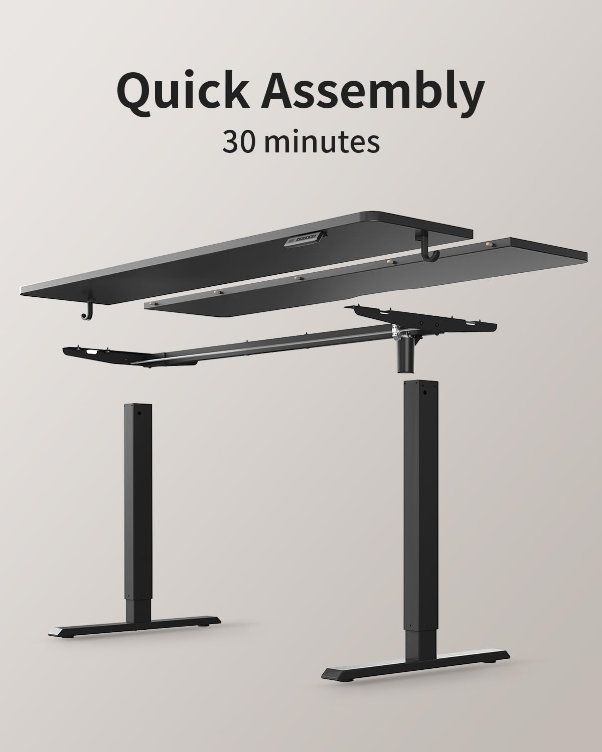 FEZIBO Height Adjustable Electric Standing Desk, 120 * 60 cm Stand up Table, Sit Stand Home Office Desk with Splice Board, White Frame/Maple Top