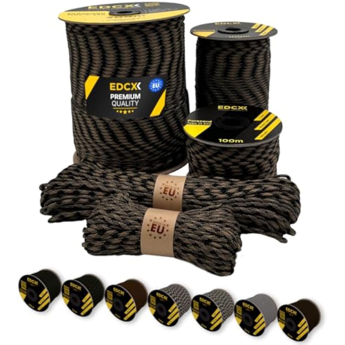 EdcX 4mm Rope 550 - Type III, 100% Rope, 7 Strand Rope, 4mm Rope in Solid Colors