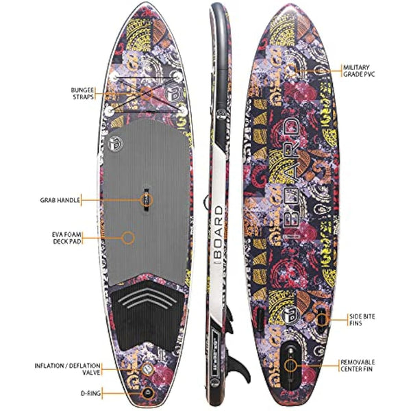 iBOARD Inflatable Paddle Board |SUP Board Stand Up Paddleboarding| 11′×32″×6″ Thick|All Accessories Inside