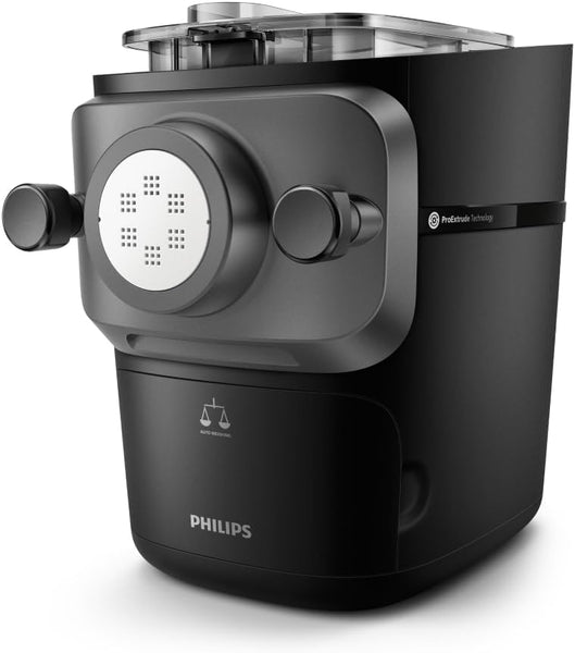 Philips 7000 Series Pasta Maker - ProExtrude Technology, Auto-Weighing, 8 Shaping Discs, Perfect Dough, Easy Clean, Up to 8 Portions, Black (HR2665/93)