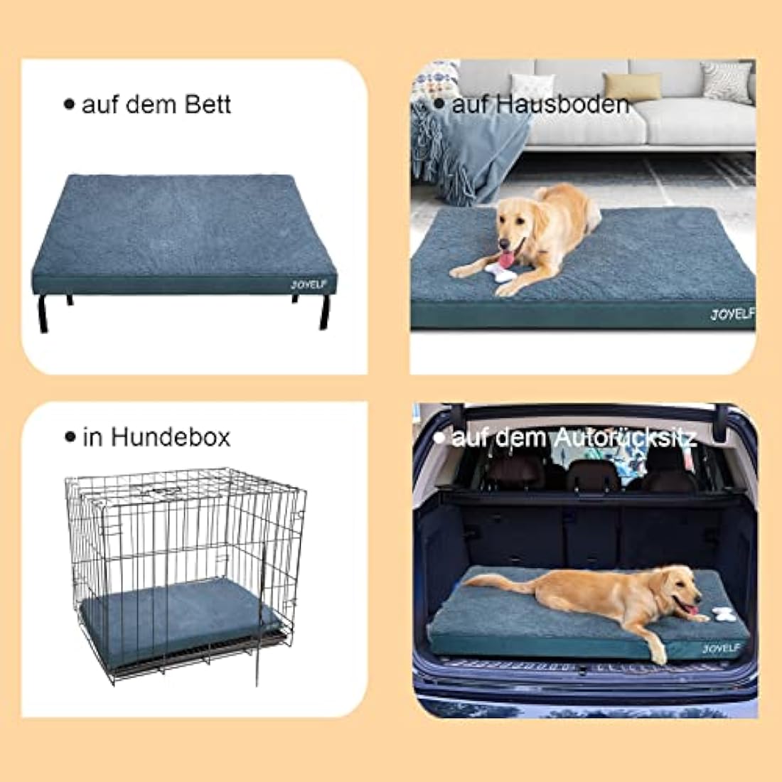 JOYELF Medium Dog crate Bed Mats Orthopedic Dog Bed,Egg Crate Foam Dog Mat Waterproof Dog Pad with Washable Removable Cover, a Squeaker Toy as Gift