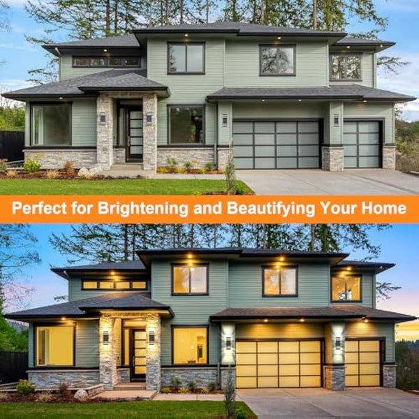 CELAVY Outdoor Wall Lights Mains Powered Outside Up Down Lights, IP65 Waterproof LED Porch Front Door Light, Square GU10 External Modern Lighting Exterior Electric Sconce Lamp for House, Grey