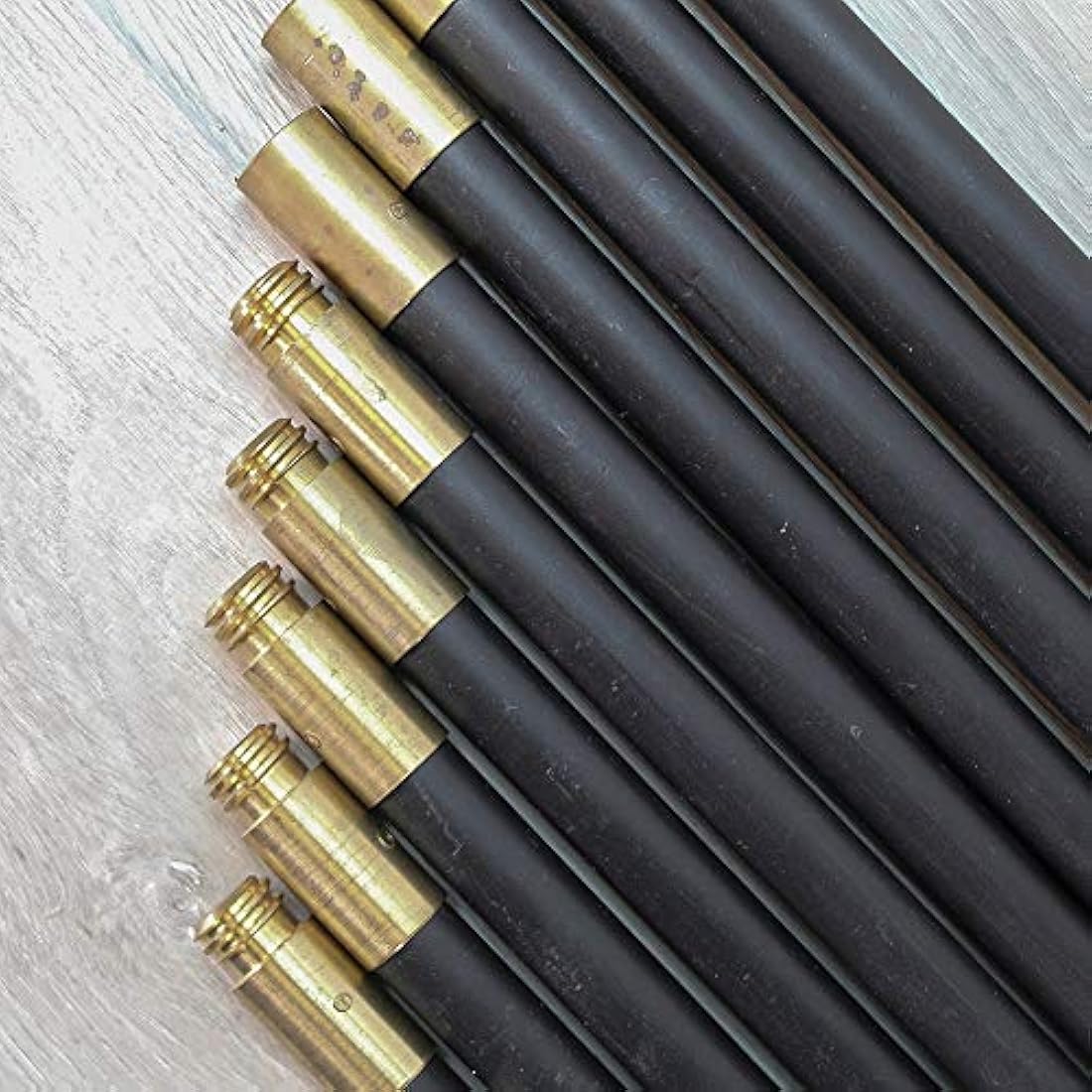 Faithfull FAIDRSET12 Drain Rod Set 9M (30ft) 10 x Rods, Plunger, Worm. Brass Rod Commectors