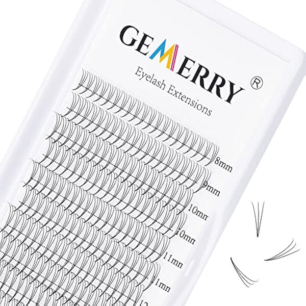 3D Fans Pre Made Fan Eyelash Extensions 0.07mm D Curl 8-14mm Mix Cluster Eyelash Extension Premade Fans Volume Russian Individual Lashes Cluster Gemerry Fan Lash Extensions(0.07-3D-D curl-Mix)