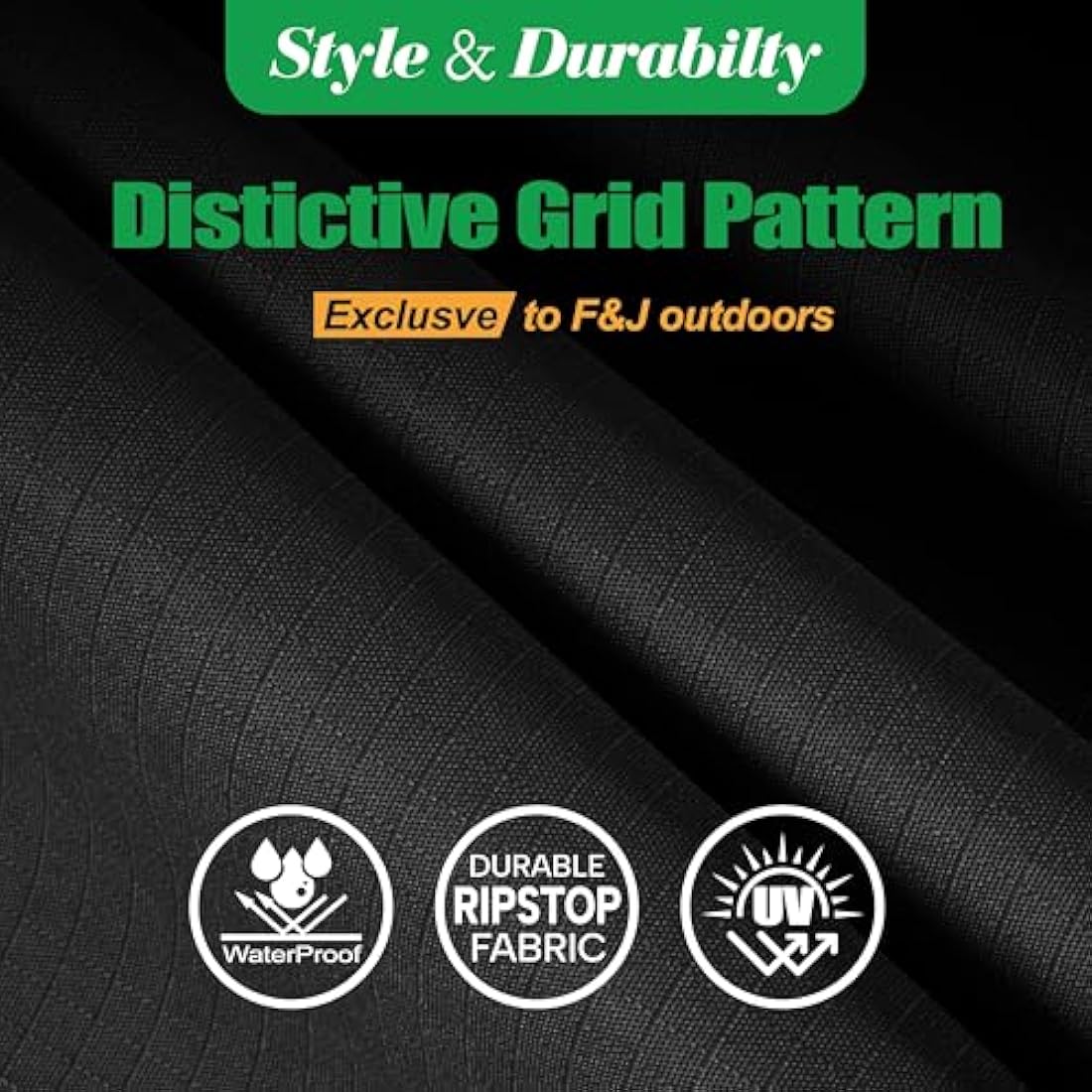 F&J Outdoors Garden Furniture Covers Heavy Duty UV Resistant Tear Resistant Garden Table Cover Waterproof Windproof Sectional Sofa Extra Large Garden Furniture Cover, Black, 406x234x89cm