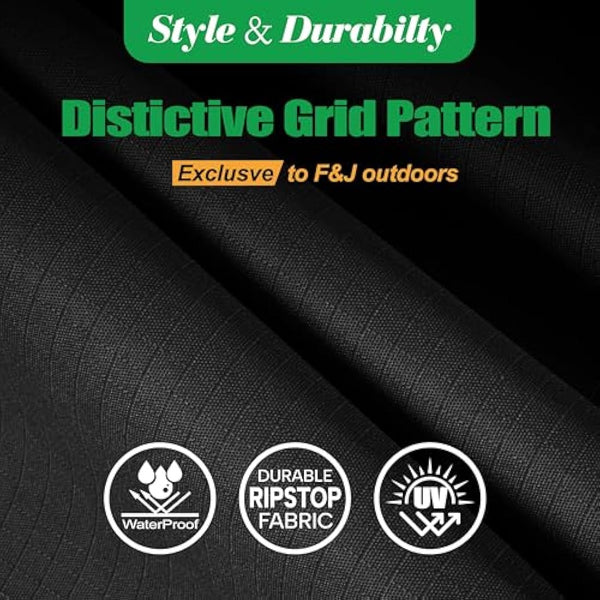 F&J Outdoors Garden Furniture Covers Heavy Duty UV Resistant Tear Resistant Outdoor Table Cover Waterproof Windproof Sectional Sofa Large Garden Furniture Cover, Black, 274x208x84cm