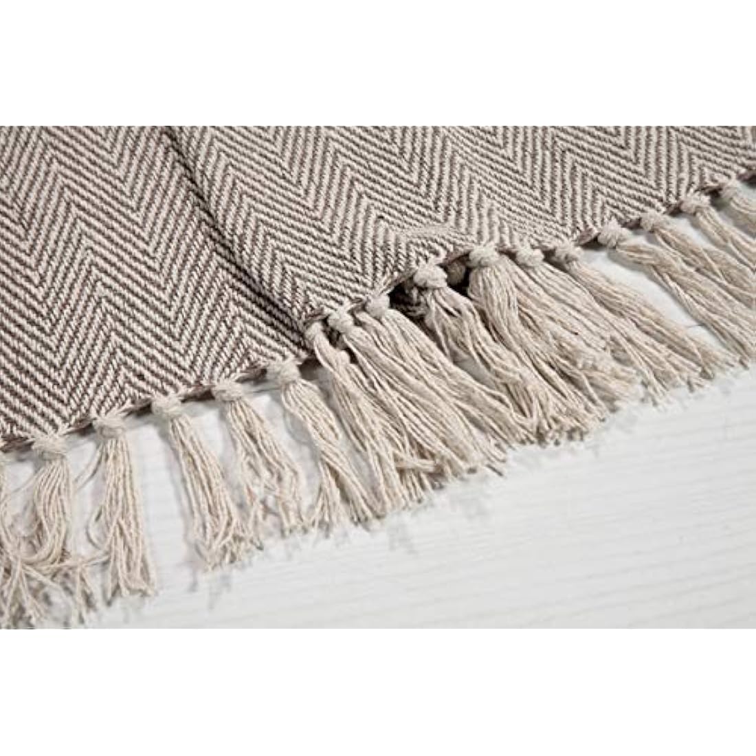 EHC 100% Natural Cotton Two Tone Herringbone Sofa Arm Chair Bedspread Settee Throw - 250 x 380cm, Super Giant Size