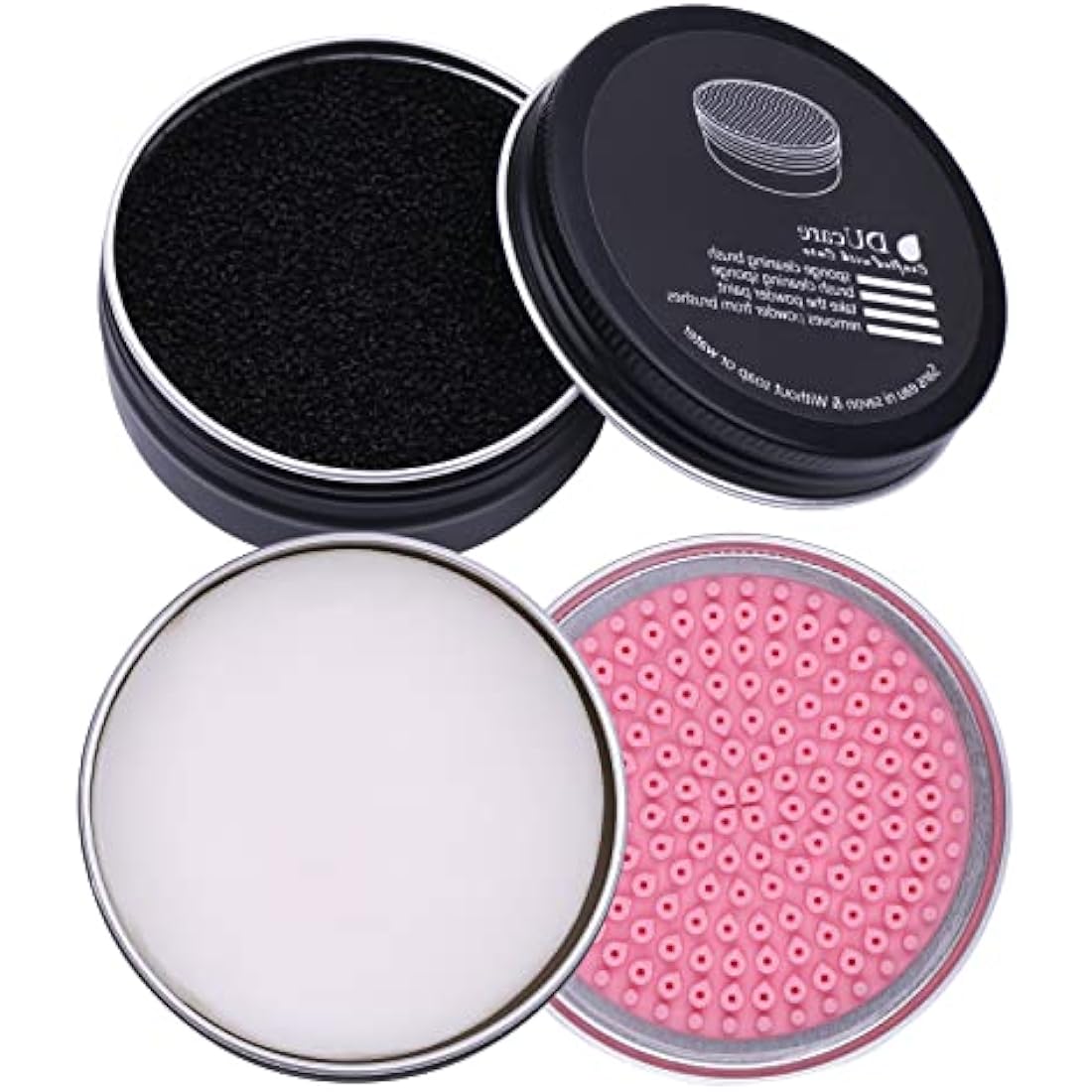 DUcare Makeup Brush Cleaner 2Pcs Brush Cleaner Solid Soap Cleanser & Color Removal Sponge - Easy to Clean Brushes Removes Shadow Color