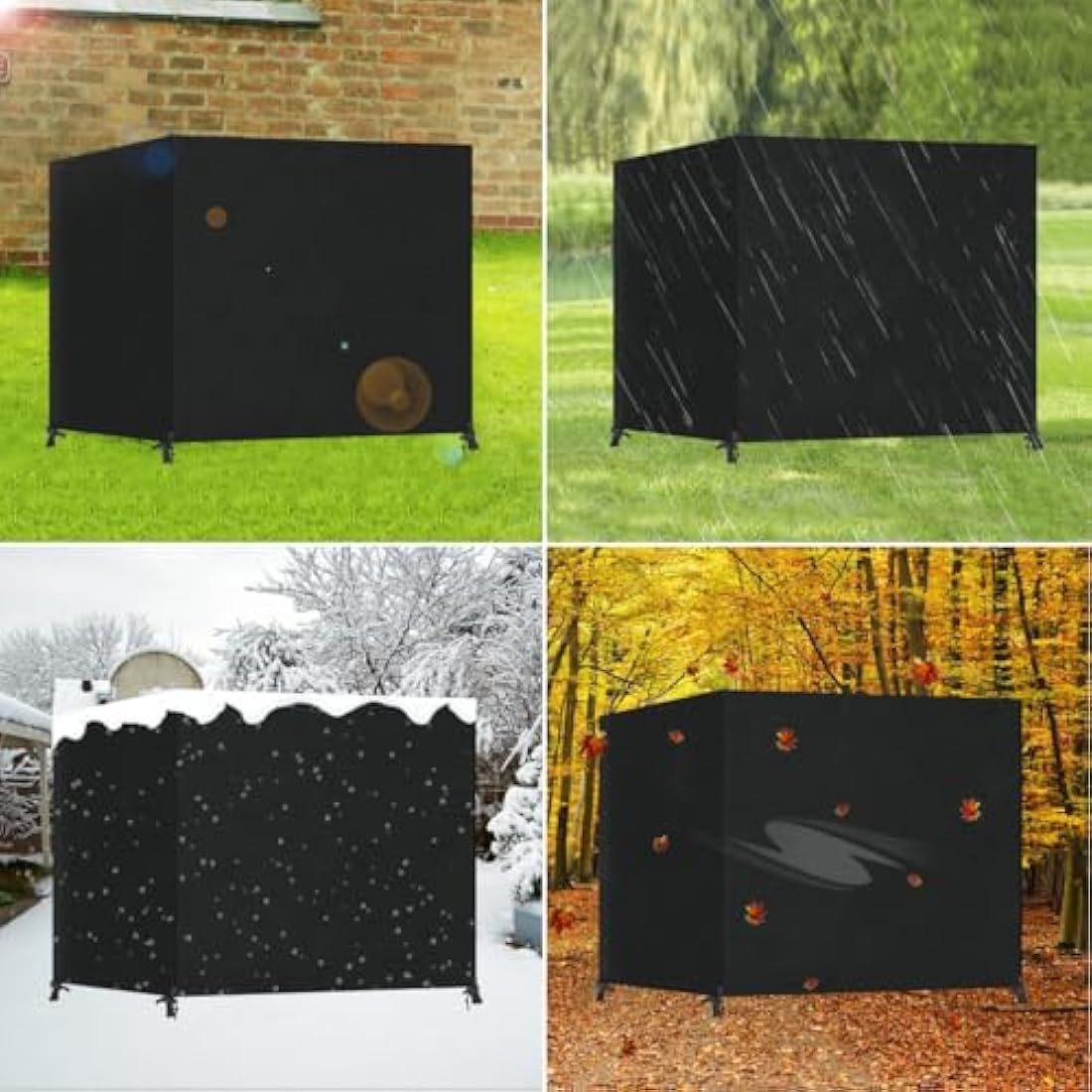 SanGlory Garden Swing 3-Seater Waterproof Patio Hammock with Zips, Heavy Duty Rip Proof Protective Cover for Outdoor Patio Swing Garden Hammock (210x150x150cm) - Black