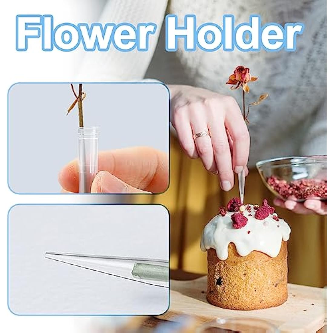 Jagowa 60 Flower Tubes - Perfect for Flower Arrangements & Cake Decorating. Three sizes (S/M/L) with 20 pcs each.