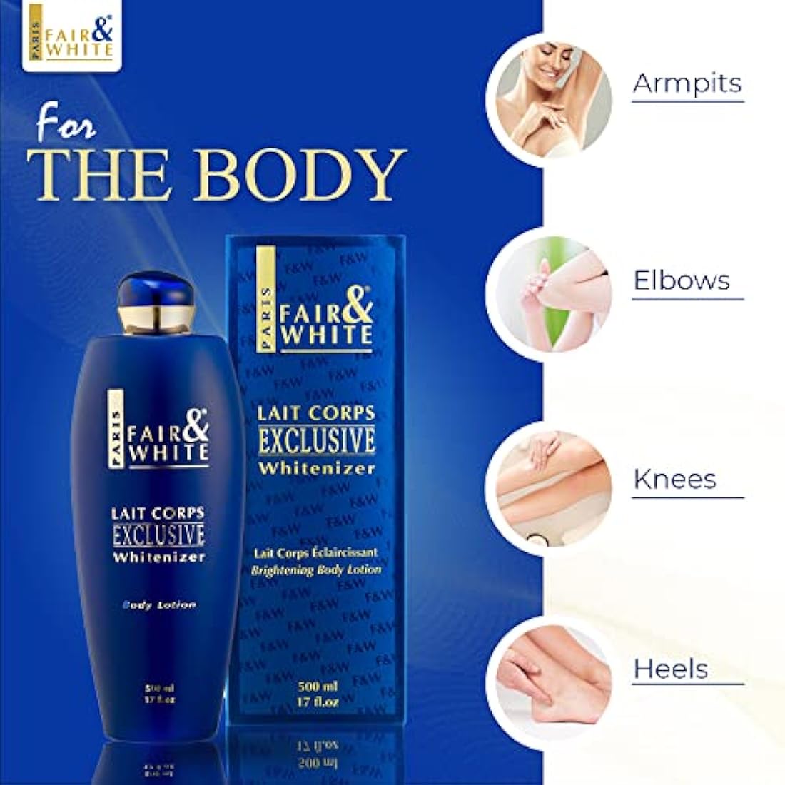 Fair & White Exclusive, Brightening Lotion | 17 Fl oz / 500 ml | For Women and Men