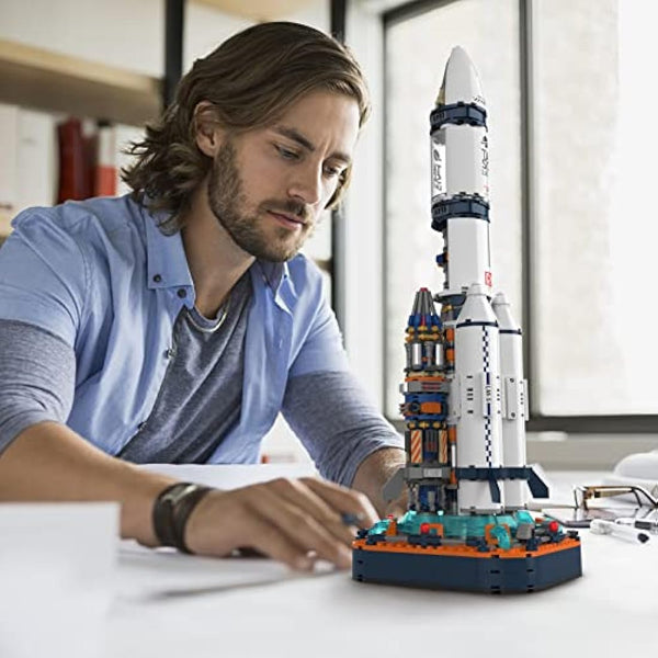 JMBricklayer Space Rocket Model Building Toy Set for Adults to Build, 70110 Space Rocket Sets with Satellite and Probe, Collectible Spacecraft Decor Toys Gifts for Kids Ages 8+ (864 Pieces)