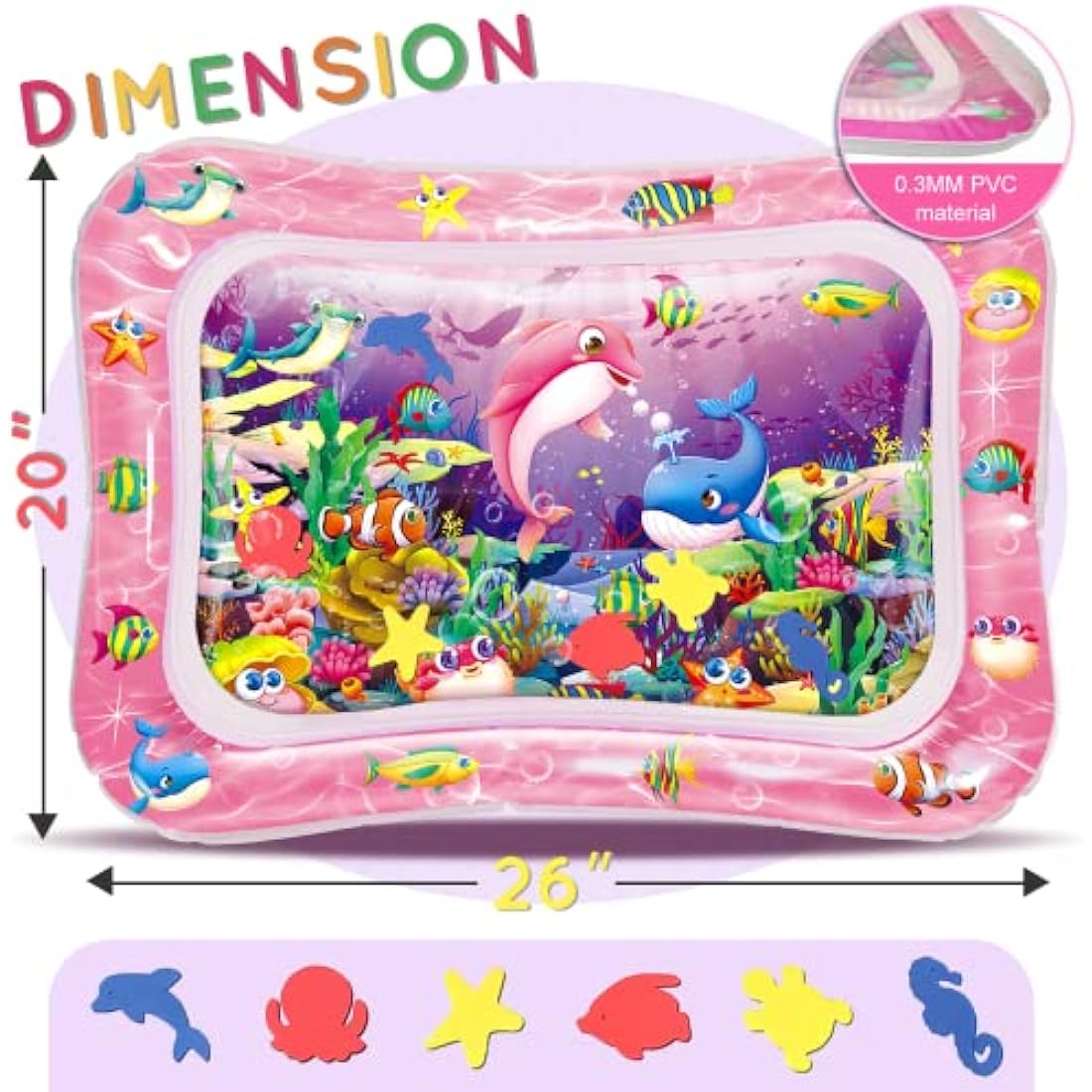 Infinno Tummy Time Mat Premium Baby Water Mat (Multicoloured)