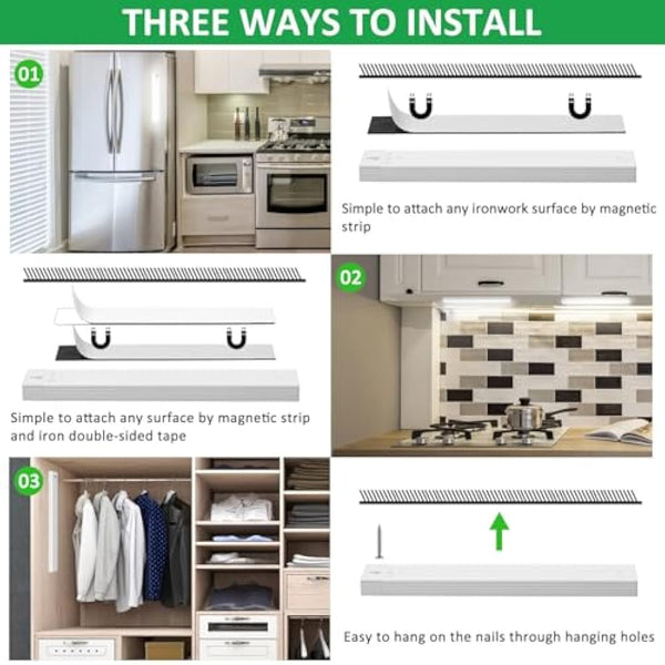 Indoor Motion Detector Light, Kitchen Sensor Cabinet Lighting, USB Rechargeable Night Light, Dimmable Cupboard Light, Children's Night Light for Stairs, Hallway