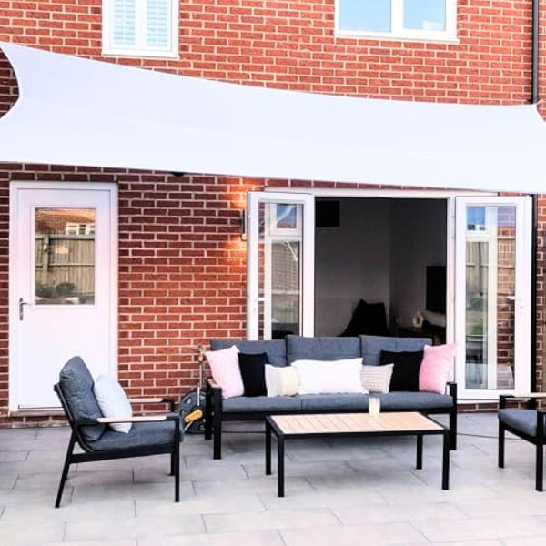 Clara Shade Sails - White Rectangle 4x5m Sun Shade Sail, Conservatory Sail Shades, Pergola Canopy, Garden Sail Canopy Waterproof, Patio Gazebo, Garden Tent, Outdoor Sun Sail Shade, Garden Awning