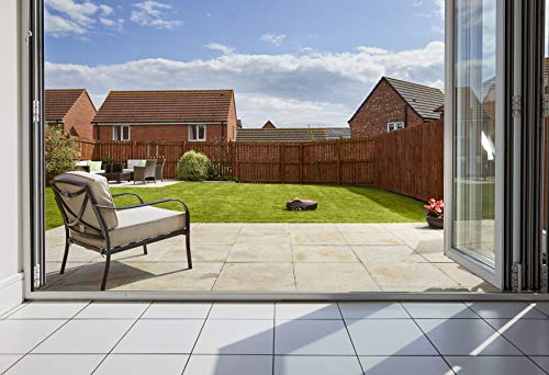 Flymo EasiLife 250 GO Robotic Lawn Mower - Cuts Up to 250 sq m, Ultra Quiet Mowing, Manicured Lawn, Bluetooth Application Control, Safety Sensors, Hose Washable, Lifestyle Functions, Orange and Grey