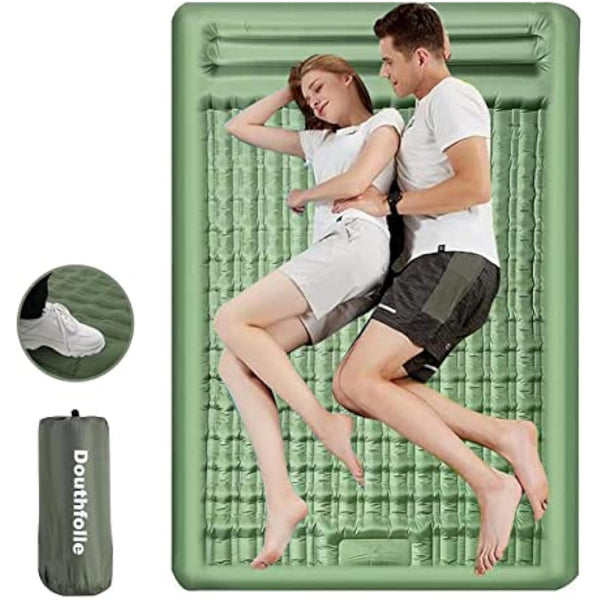 Douthfolle Sleeping Pad for Camping, Extra Thick 5 Inch Camping Mat Sleeping Mat Camping Sleeping Pads with Built-in Foot Pump for Camping,Hiking,Tent,Traveling