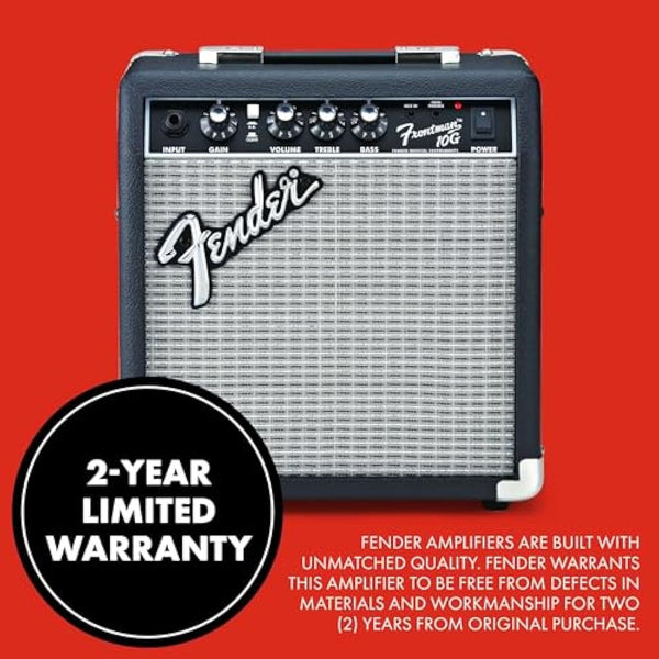 Fender Frontman 10G, Combo Guitar Amp, 10W, Small Practice Amp, Suitable for Electric Guitar, Black/Silver