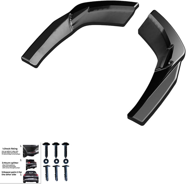 Oneway Rear Side Diffusors compatible with Audi S3 Sportback 8V Facelift 2016-2020 - Gloss black