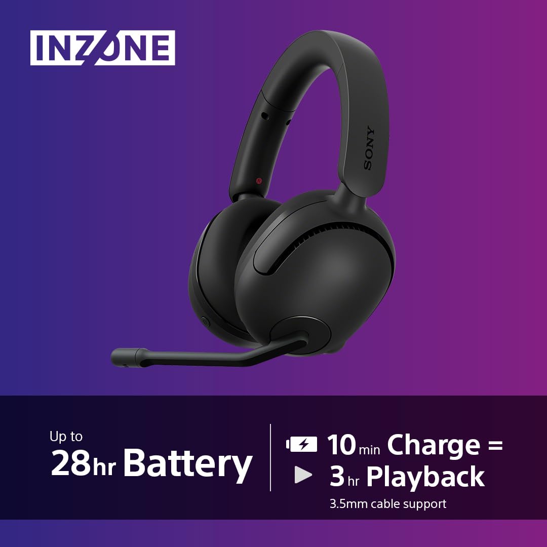Sony INZONE H3 Wired Gaming Headset – PC/PS5, 360 Spatial Sound for Gaming, Lightweight 299g Design, Flip-to-Mute Boom Microphone, USB Audio Box for Custom EQ – Black