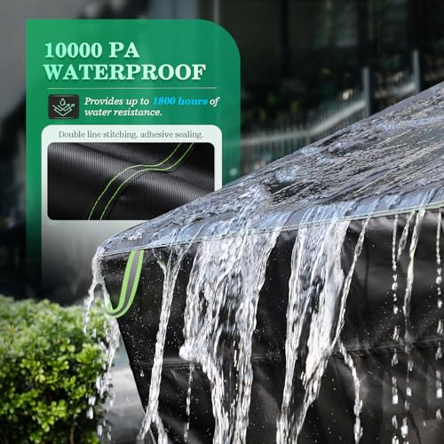 UIRWAY L-Shape Garden Furniture Cover Waterproof with Air Vent, 270x216x87cm Heavy Duty 420D Oxford Fabric Outdoor Rattan Corner Sofa Cover with