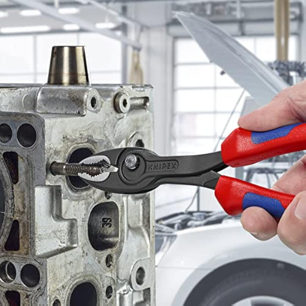 KNIPEX 82 02 200 TwinGrip front and side gripping pliers with comfort handles grey atramentized 200 mm