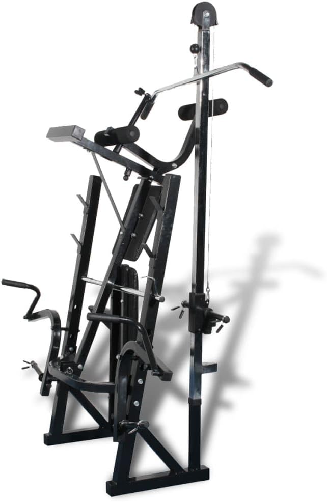 vidaXL Adjustable Fitness Workout Bench - Home Gym Equipment for Full Body Exercise, Sturdy Steel Construction, Suitable for Arms, Legs, Back Muscles