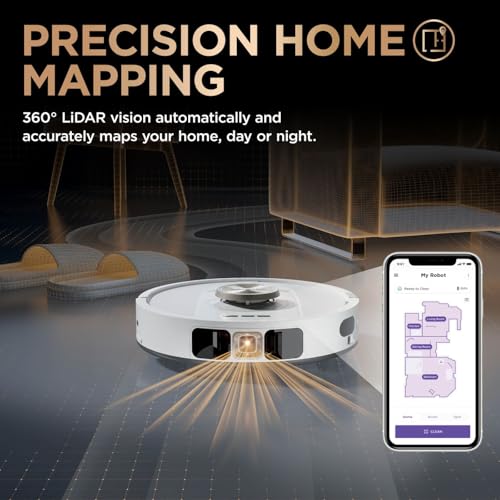 Shark PowerDetect 2-in-1 Robot Vacuum & Mop, NeverTouch Pro 60-Day Self Empty, Self-Refill and Self-Clean Robot Vacuum with 3D & LiDAR Navigation, NeverStuck Obstacle Bypass, WiFi/App White